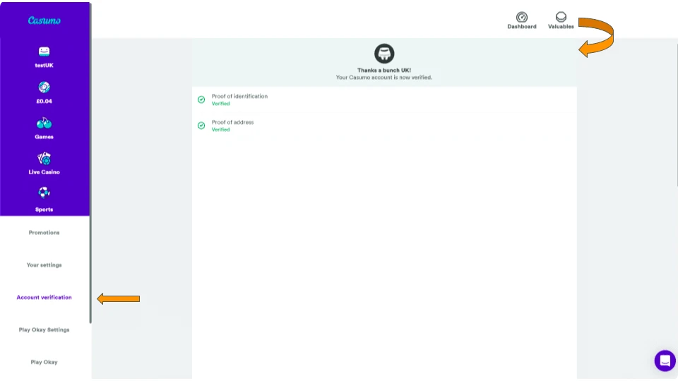 Casumo Casino Verify Account
